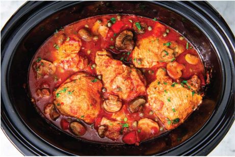 Zesty Slow Cooked Chicken Macros: (4 Servings) Protein: 32g Carbs: 10g Fat:5g