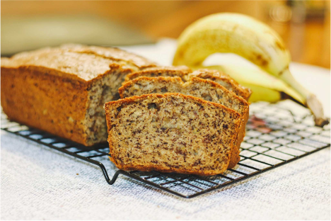 Not your average Banana Bread:  Protein 3.6g , Carbs 17g, Fat 2.7g