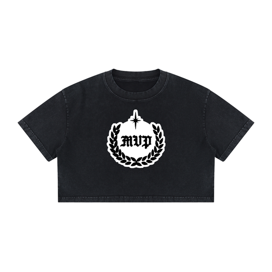 Women's Mineral Wash Cotton Crop T-Shirt